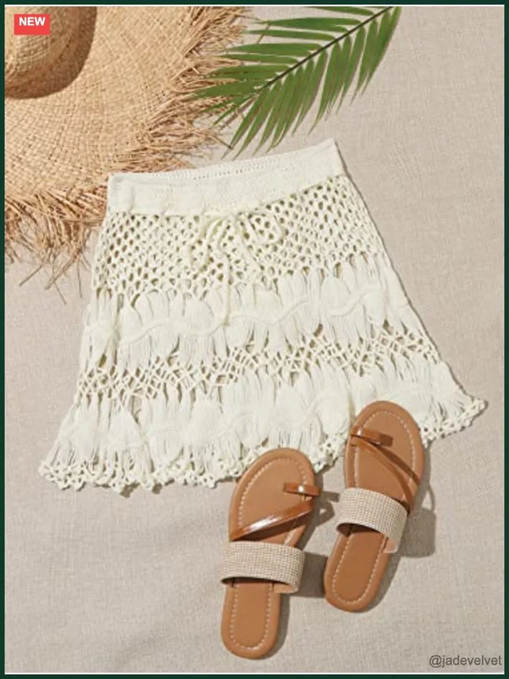 Tie Waist Crochet Beach Cover Up Skirt Sheer Boho Mini Swimwear